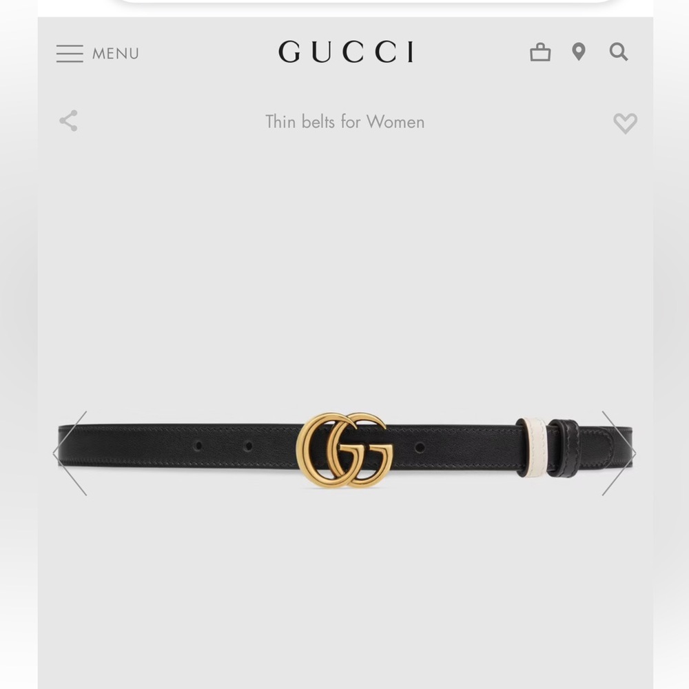 Reversible black/white gucci belt